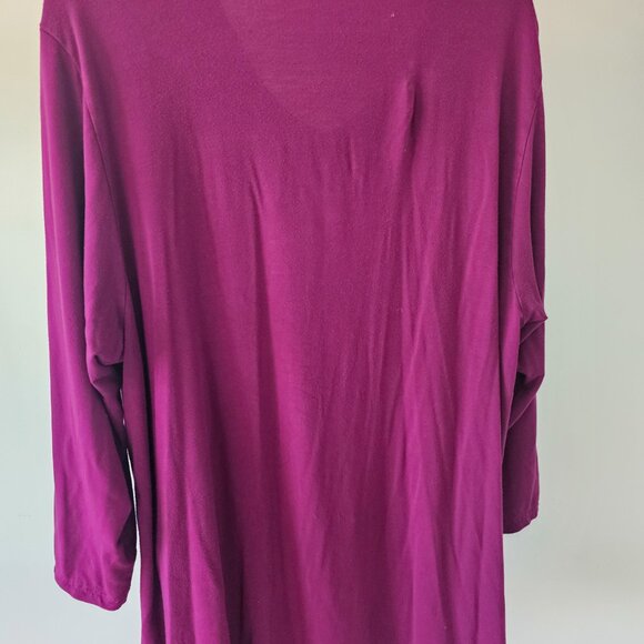 Plum V Neck Jersey Knit Blouse - Picture 4 of 5